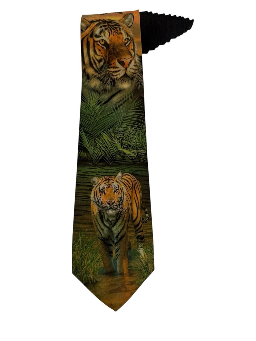Ralph Marlin Bengal Tigers Wild Animal 1999 Novelty Necktie Polyester